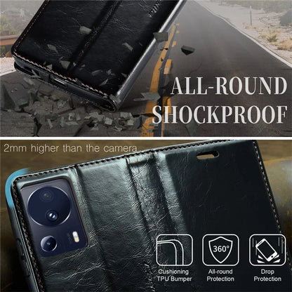 CASEME 003 Series For Xiaomi 13 Lite / Civi 2 5G Phone Case Crazy Horse Texture Leather Flip Cover