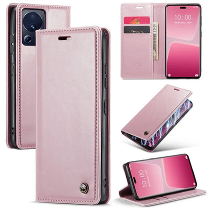 CASEME 003 Series For Xiaomi 13 Lite / Civi 2 5G Phone Case Crazy Horse Texture Leather Flip Cover