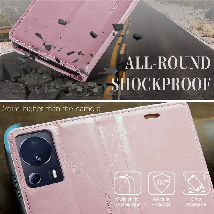 CASEME 003 Series For Xiaomi 13 Lite / Civi 2 5G Phone Case Crazy Horse Texture Leather Flip Cover