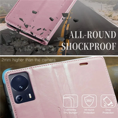 CASEME 003 Series For Xiaomi 13 Lite / Civi 2 5G Phone Case Crazy Horse Texture Leather Flip Cover