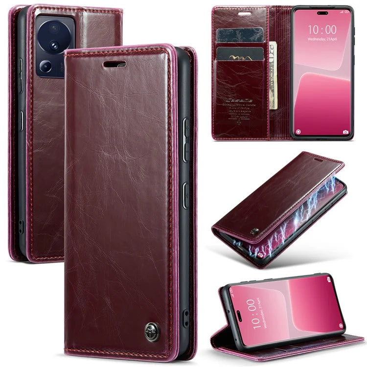 CASEME 003 Series For Xiaomi 13 Lite / Civi 2 5G Phone Case Crazy Horse Texture Leather Flip Cover