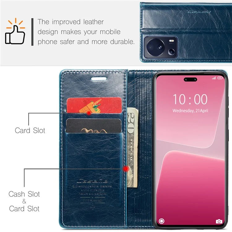 CASEME 003 Series For Xiaomi 13 Lite / Civi 2 5G Phone Case Crazy Horse Texture Leather Flip Cover