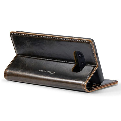 CASEME 003 Series For Samsung Galaxy S10e Case Leather Phone Cover Oil Wax Crazy Horse Texture