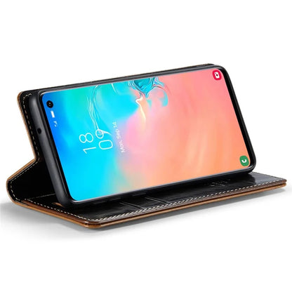 CASEME 003 Series For Samsung Galaxy S10e Case Leather Phone Cover Oil Wax Crazy Horse Texture