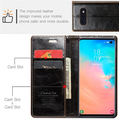 CASEME 003 Series For Samsung Galaxy S10e Case Leather Phone Cover Oil Wax Crazy Horse Texture