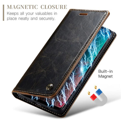 CASEME 003 Series For Samsung Galaxy S10e Case Leather Phone Cover Oil Wax Crazy Horse Texture
