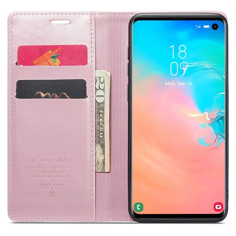 CASEME 003 Series For Samsung Galaxy S10e Case Leather Phone Cover Oil Wax Crazy Horse Texture
