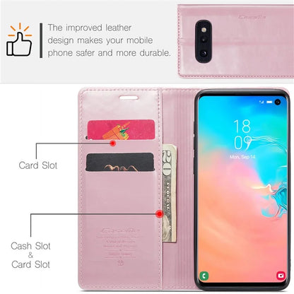 CASEME 003 Series For Samsung Galaxy S10e Case Leather Phone Cover Oil Wax Crazy Horse Texture