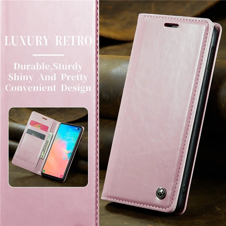 CASEME 003 Series For Samsung Galaxy S10e Case Leather Phone Cover Oil Wax Crazy Horse Texture