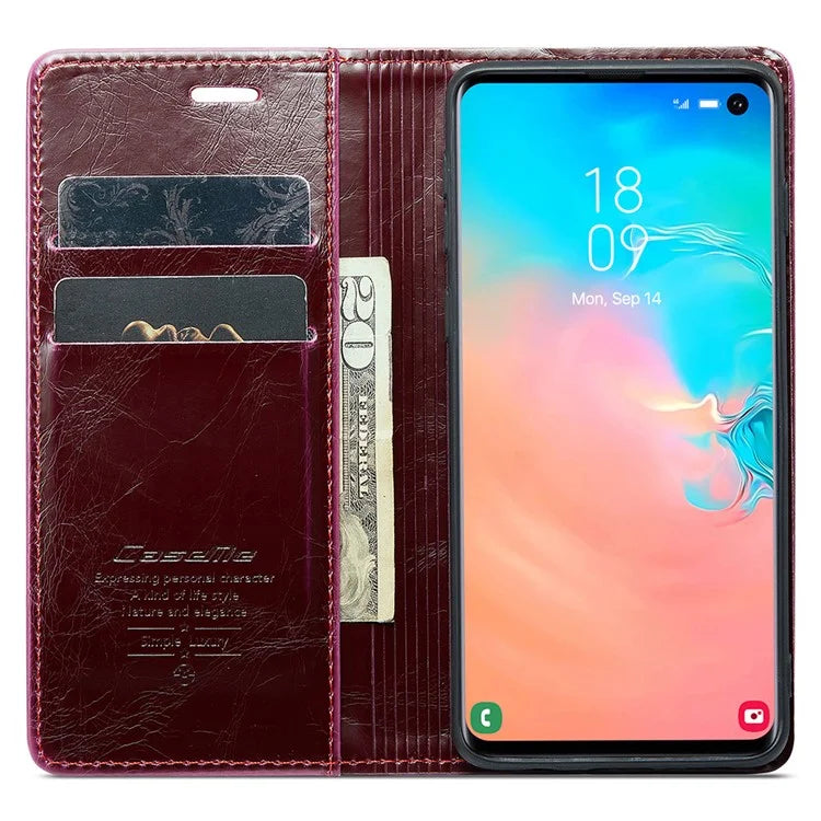 CASEME 003 Series For Samsung Galaxy S10e Case Leather Phone Cover Oil Wax Crazy Horse Texture