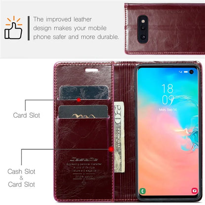 CASEME 003 Series For Samsung Galaxy S10e Case Leather Phone Cover Oil Wax Crazy Horse Texture