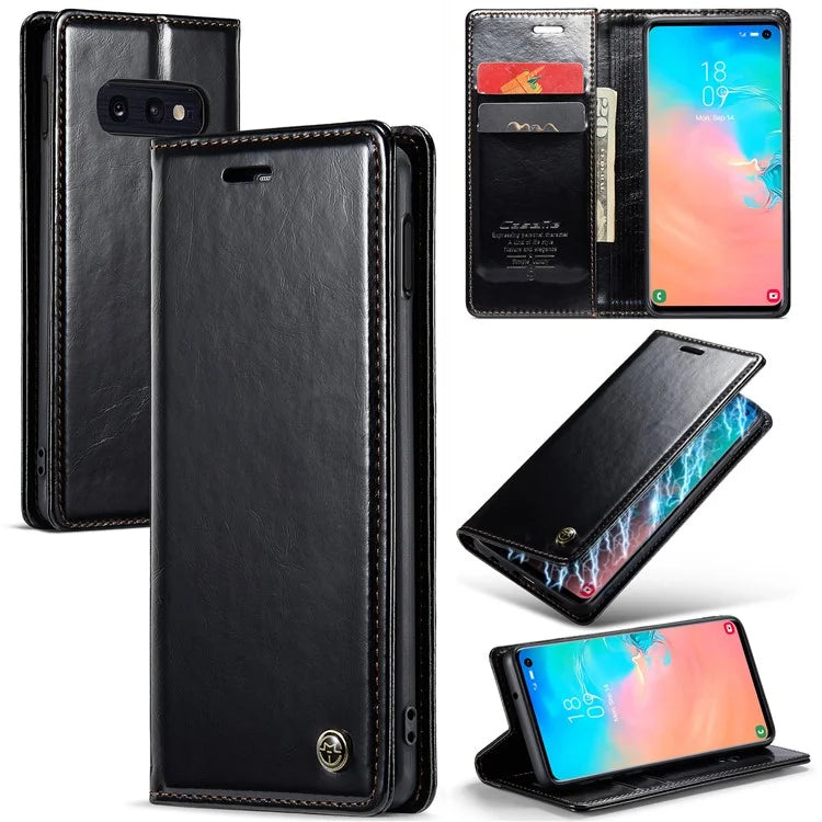CASEME 003 Series For Samsung Galaxy S10e Case Leather Phone Cover Oil Wax Crazy Horse Texture