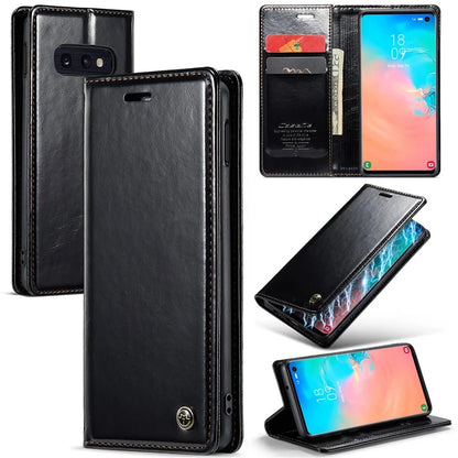CASEME 003 Series For Samsung Galaxy S10e Case Leather Phone Cover Oil Wax Crazy Horse Texture