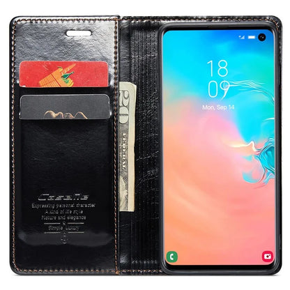 CASEME 003 Series For Samsung Galaxy S10e Case Leather Phone Cover Oil Wax Crazy Horse Texture