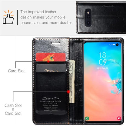 CASEME 003 Series For Samsung Galaxy S10e Case Leather Phone Cover Oil Wax Crazy Horse Texture