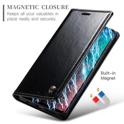 CASEME 003 Series For Samsung Galaxy S10e Case Leather Phone Cover Oil Wax Crazy Horse Texture