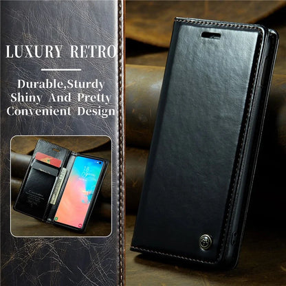 CASEME 003 Series For Samsung Galaxy S10e Case Leather Phone Cover Oil Wax Crazy Horse Texture