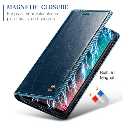 CASEME 003 Series For Samsung Galaxy S10e Case Leather Phone Cover Oil Wax Crazy Horse Texture