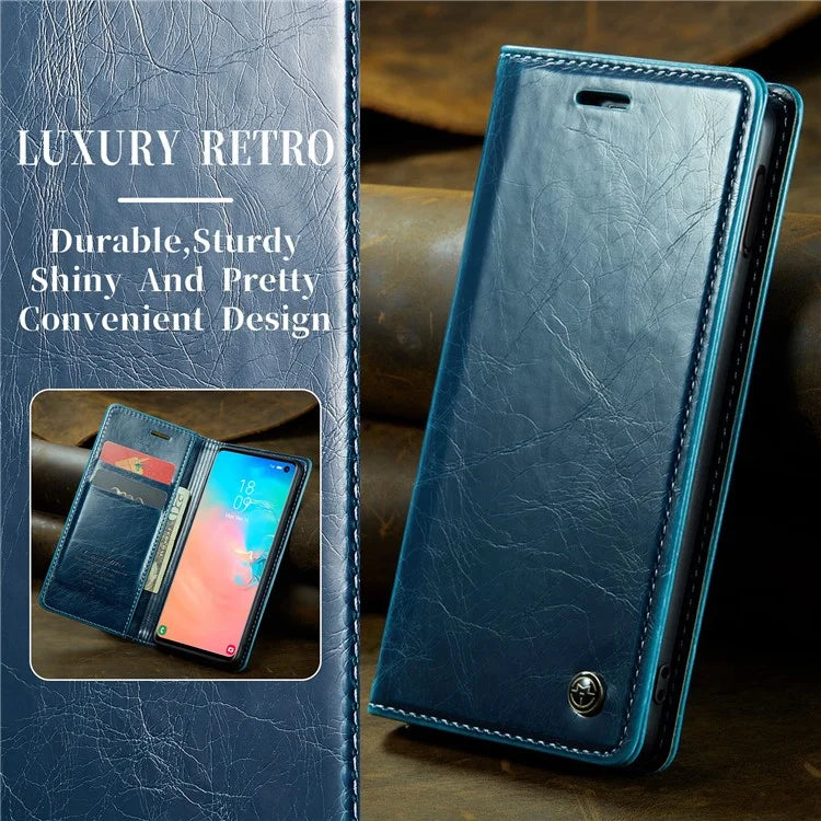 CASEME 003 Series For Samsung Galaxy S10e Case Leather Phone Cover Oil Wax Crazy Horse Texture