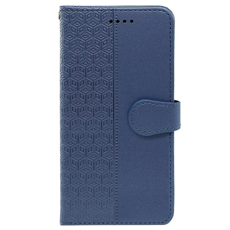 For TCL 50 XL 5G Case Cubic Grid Imprinted PU Leather Wallet Stand Phone Cover