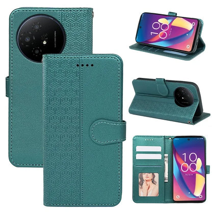 For TCL 50 XL 5G Case Cubic Grid Imprinted PU Leather Wallet Stand Phone Cover