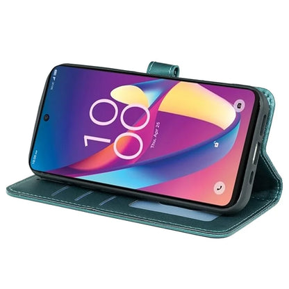 For TCL 50 XL 5G Case Cubic Grid Imprinted PU Leather Wallet Stand Phone Cover