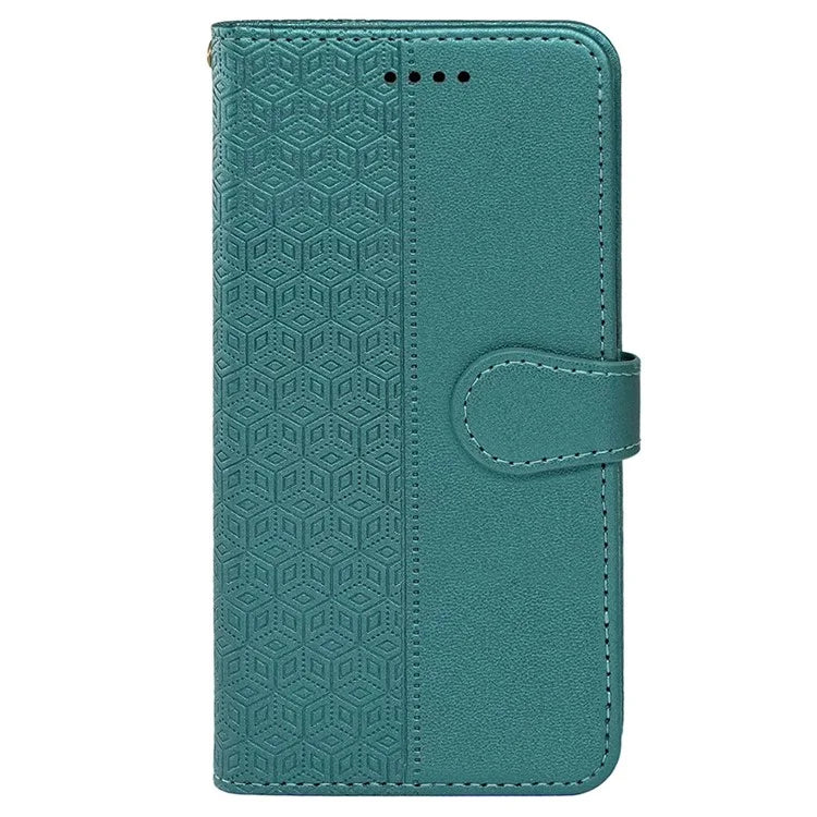 For TCL 50 XL 5G Case Cubic Grid Imprinted PU Leather Wallet Stand Phone Cover