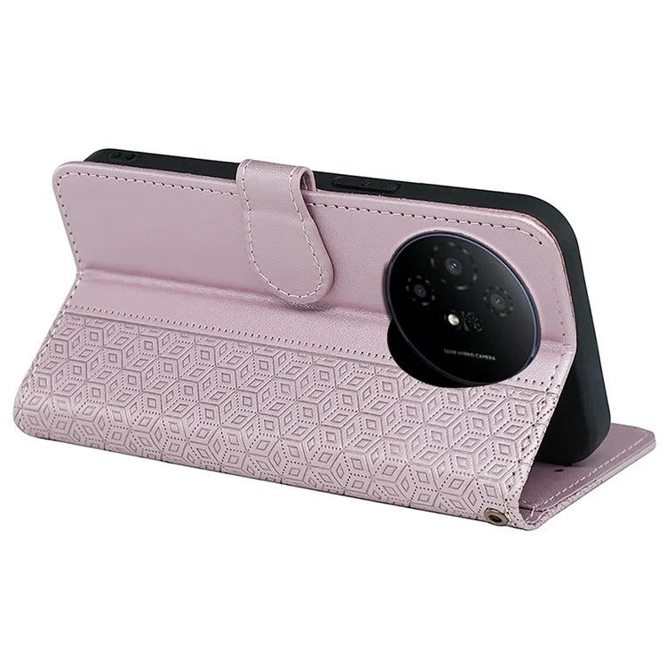 For TCL 50 XL 5G Case Cubic Grid Imprinted PU Leather Wallet Stand Phone Cover