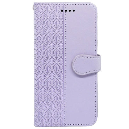 For TCL 50 XL 5G Case Cubic Grid Imprinted PU Leather Wallet Stand Phone Cover