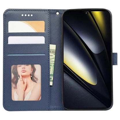 For Xiaomi Poco F6 5G / Redmi Turbo 3 5G Case Cubic Grid Imprinted PU Leather Phone Cover