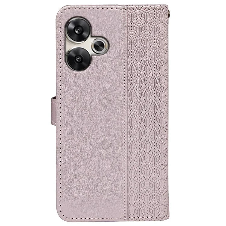 For Xiaomi Poco F6 5G / Redmi Turbo 3 5G Case Cubic Grid Imprinted PU Leather Phone Cover