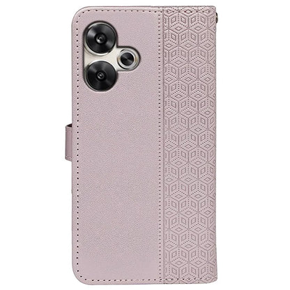 For Xiaomi Poco F6 5G / Redmi Turbo 3 5G Case Cubic Grid Imprinted PU Leather Phone Cover