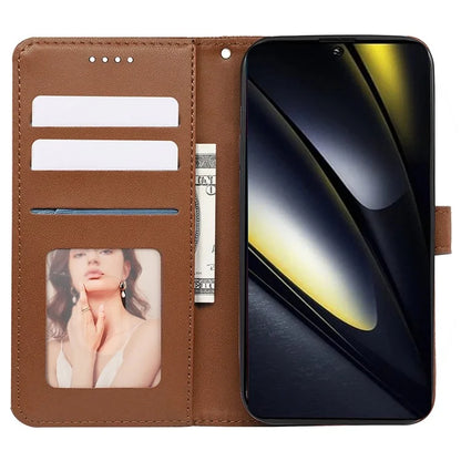For Xiaomi Poco F6 5G / Redmi Turbo 3 5G Case Cubic Grid Imprinted PU Leather Phone Cover