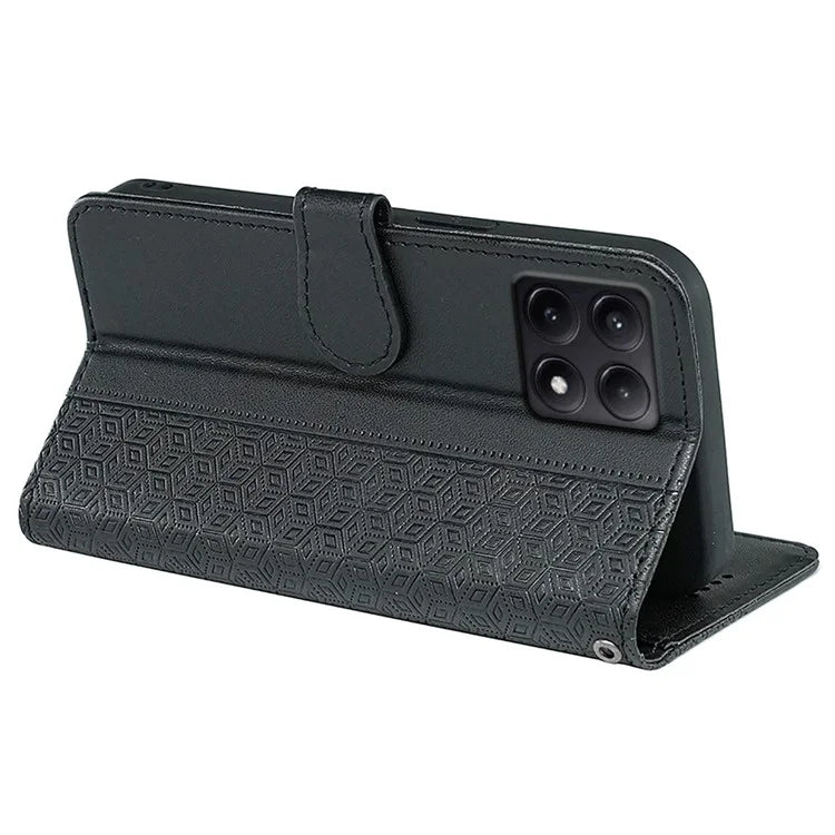 For Xiaomi Poco F6 Pro 5G / Redmi K70 5G / K70 Pro 5G Case Cubic Grid Leather Wallet Phone Cover