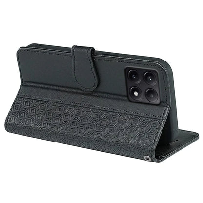 For Xiaomi Poco F6 Pro 5G / Redmi K70 5G / K70 Pro 5G Case Cubic Grid Leather Wallet Phone Cover