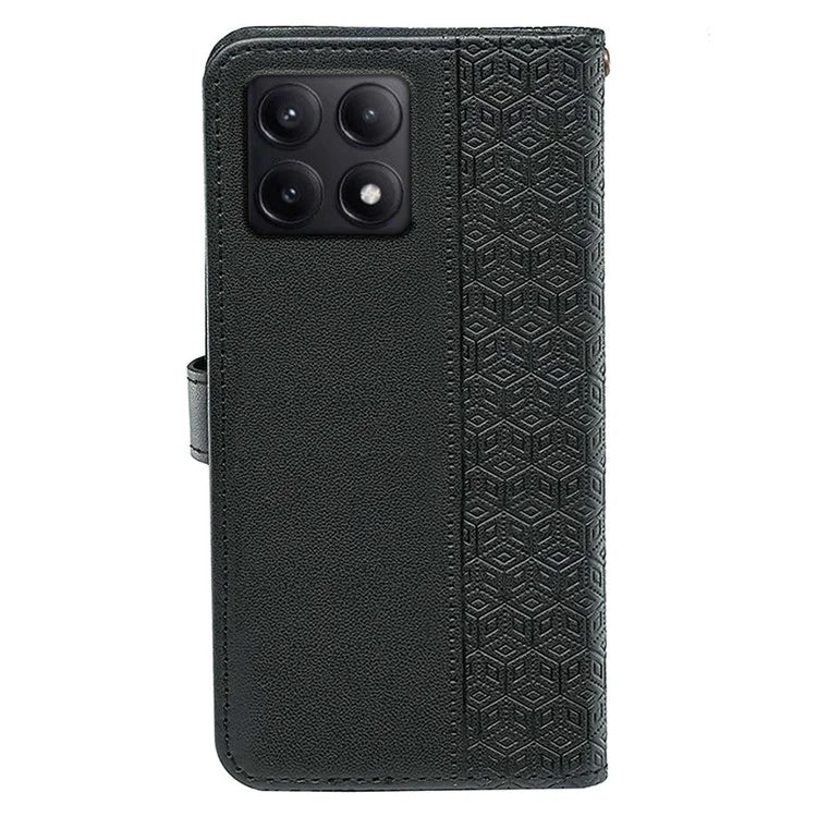 For Xiaomi Poco F6 Pro 5G / Redmi K70 5G / K70 Pro 5G Case Cubic Grid Leather Wallet Phone Cover