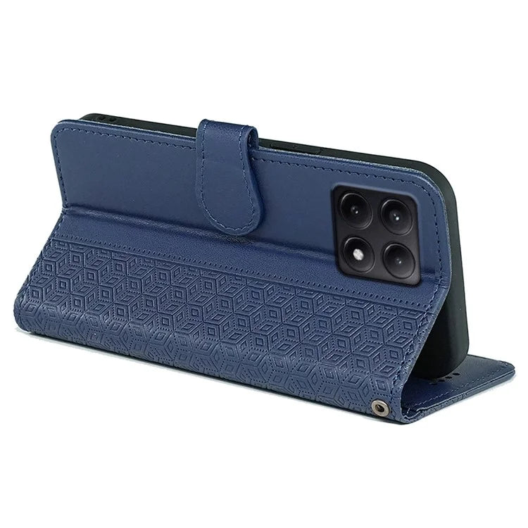 For Xiaomi Poco F6 Pro 5G / Redmi K70 5G / K70 Pro 5G Case Cubic Grid Leather Wallet Phone Cover