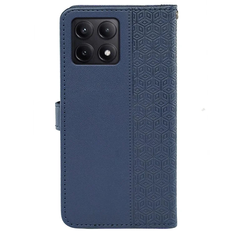 For Xiaomi Poco F6 Pro 5G / Redmi K70 5G / K70 Pro 5G Case Cubic Grid Leather Wallet Phone Cover
