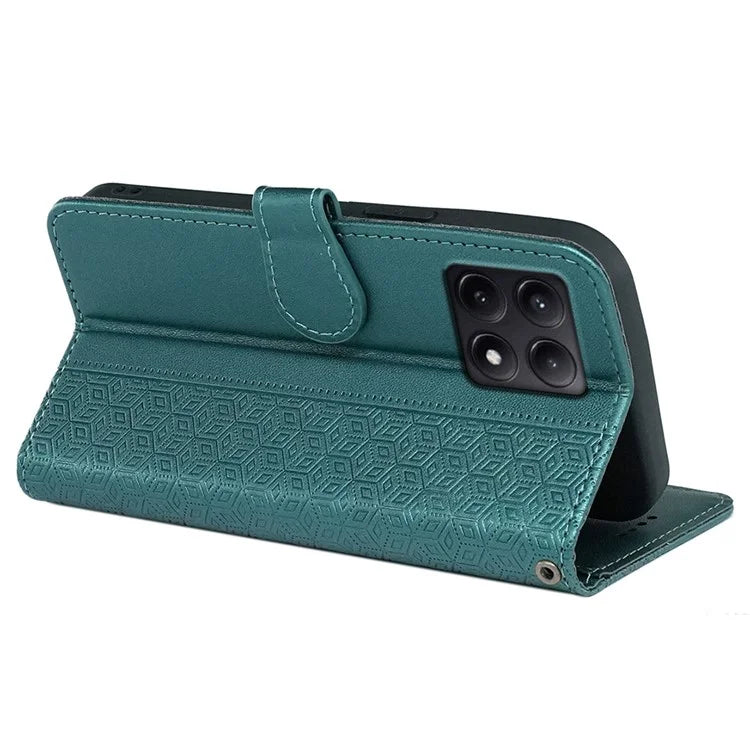 For Xiaomi Poco F6 Pro 5G / Redmi K70 5G / K70 Pro 5G Case Cubic Grid Leather Wallet Phone Cover