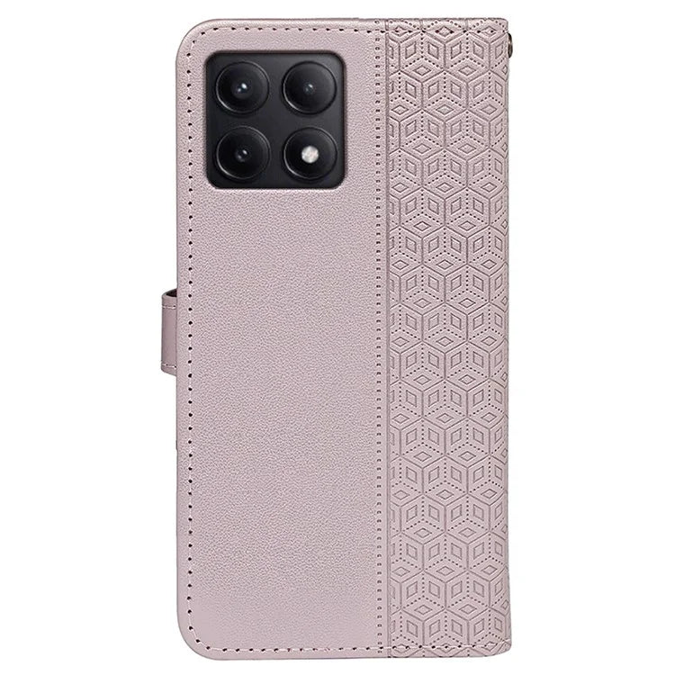 For Xiaomi Poco F6 Pro 5G / Redmi K70 5G / K70 Pro 5G Case Cubic Grid Leather Wallet Phone Cover