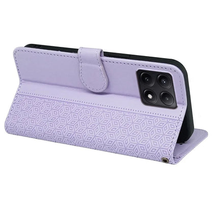 For Xiaomi Poco F6 Pro 5G / Redmi K70 5G / K70 Pro 5G Case Cubic Grid Leather Wallet Phone Cover