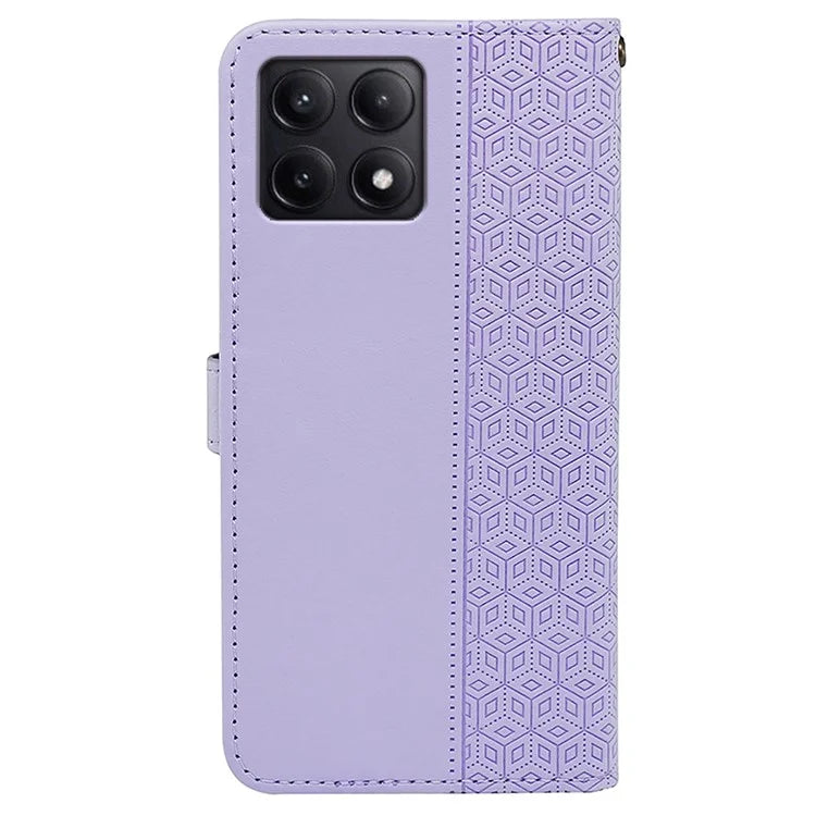 For Xiaomi Poco F6 Pro 5G / Redmi K70 5G / K70 Pro 5G Case Cubic Grid Leather Wallet Phone Cover