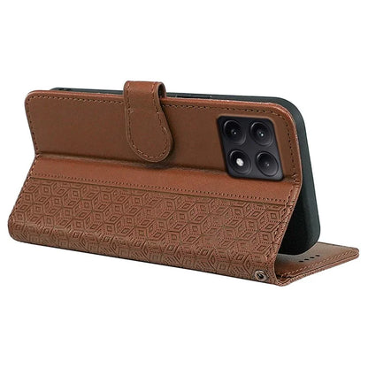 For Xiaomi Poco F6 Pro 5G / Redmi K70 5G / K70 Pro 5G Case Cubic Grid Leather Wallet Phone Cover