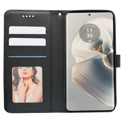 For Motorola Edge 50 Pro 5G Case Cubic Grid Leather Wallet Phone Cover