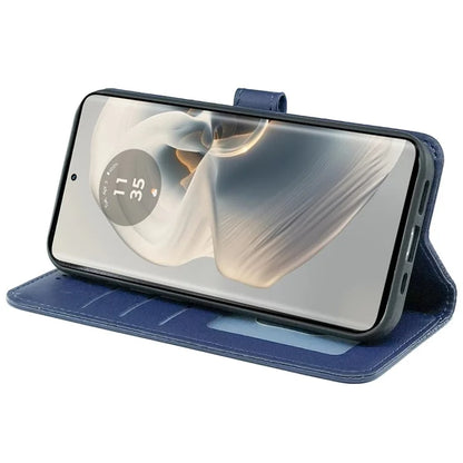 For Motorola Edge 50 Pro 5G Case Cubic Grid Leather Wallet Phone Cover