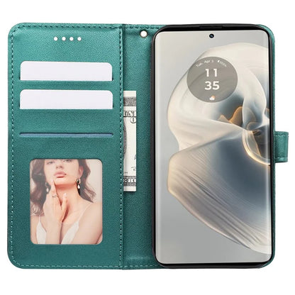 For Motorola Edge 50 Pro 5G Case Cubic Grid Leather Wallet Phone Cover