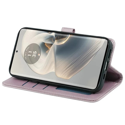 For Motorola Edge 50 Pro 5G Case Cubic Grid Leather Wallet Phone Cover