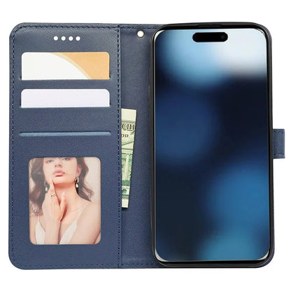 For iPhone 16 Plus Case Cubic Grid Leather Phone Cover with Viewing Stand