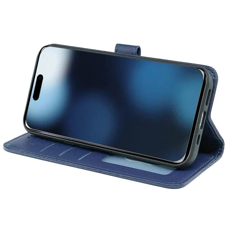 For iPhone 16 Plus Case Cubic Grid Leather Phone Cover with Viewing Stand