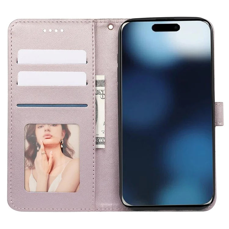 For iPhone 16 Plus Case Cubic Grid Leather Phone Cover with Viewing Stand